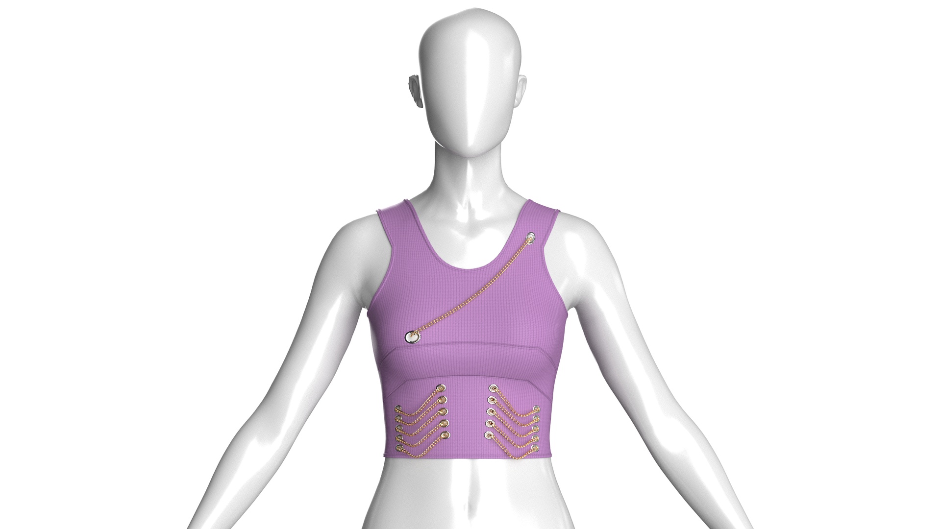 Media 1 for listing Girls Chain Crop Top | High Poly