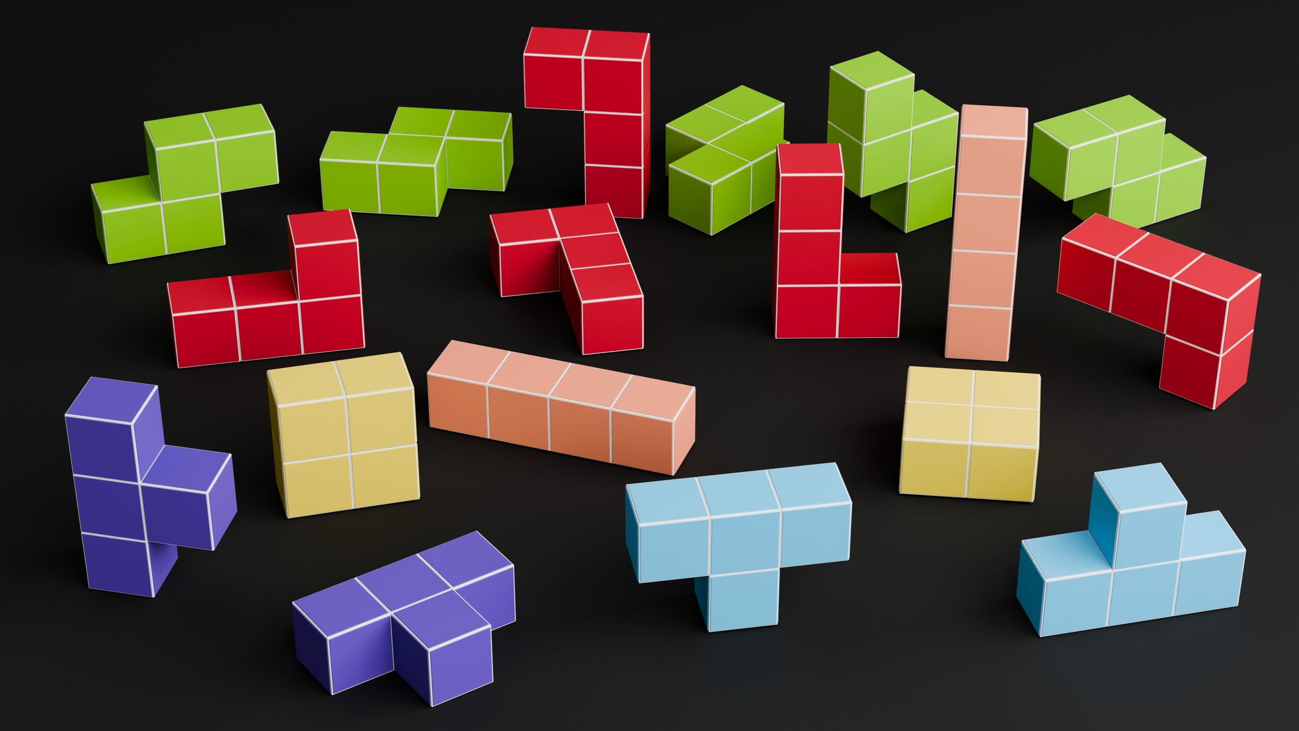 Media 1 for listing Colorful Block Puzzle Shapes Pack