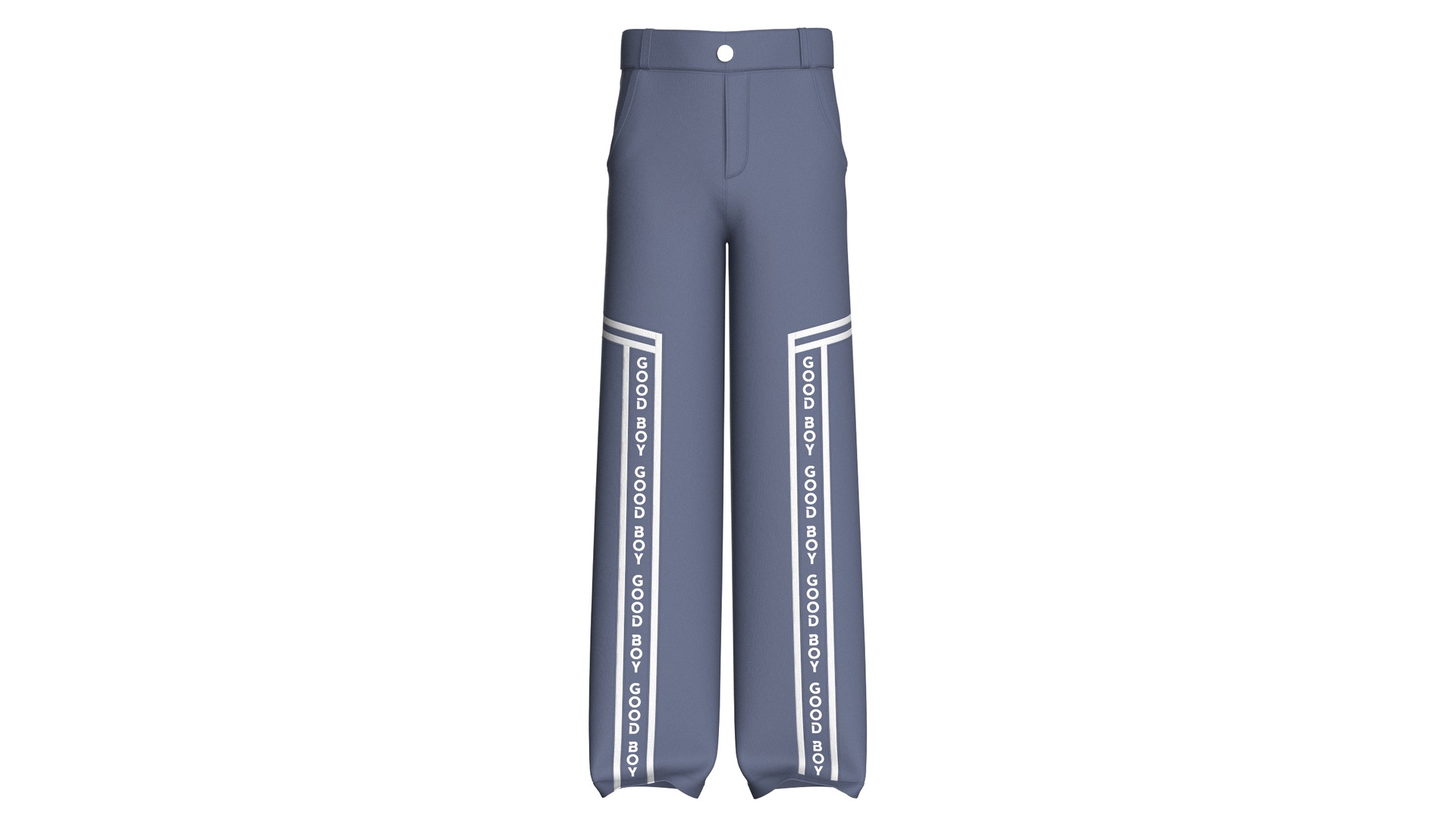 Media 1 for listing Men Wide - Leg Letter Printed Striped Trousers | High Poly