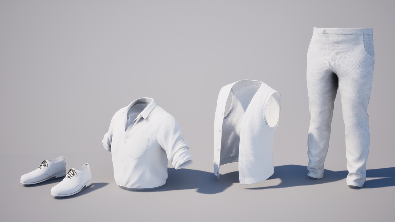 Media 1 for listing Men Waistcoat Daily Outfit - Metahuman Casualwear Suit Clothes Parametric PBR