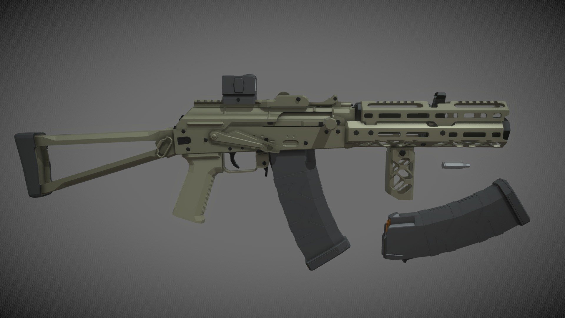 loww-poly AKS-74U Tuning | Fab
