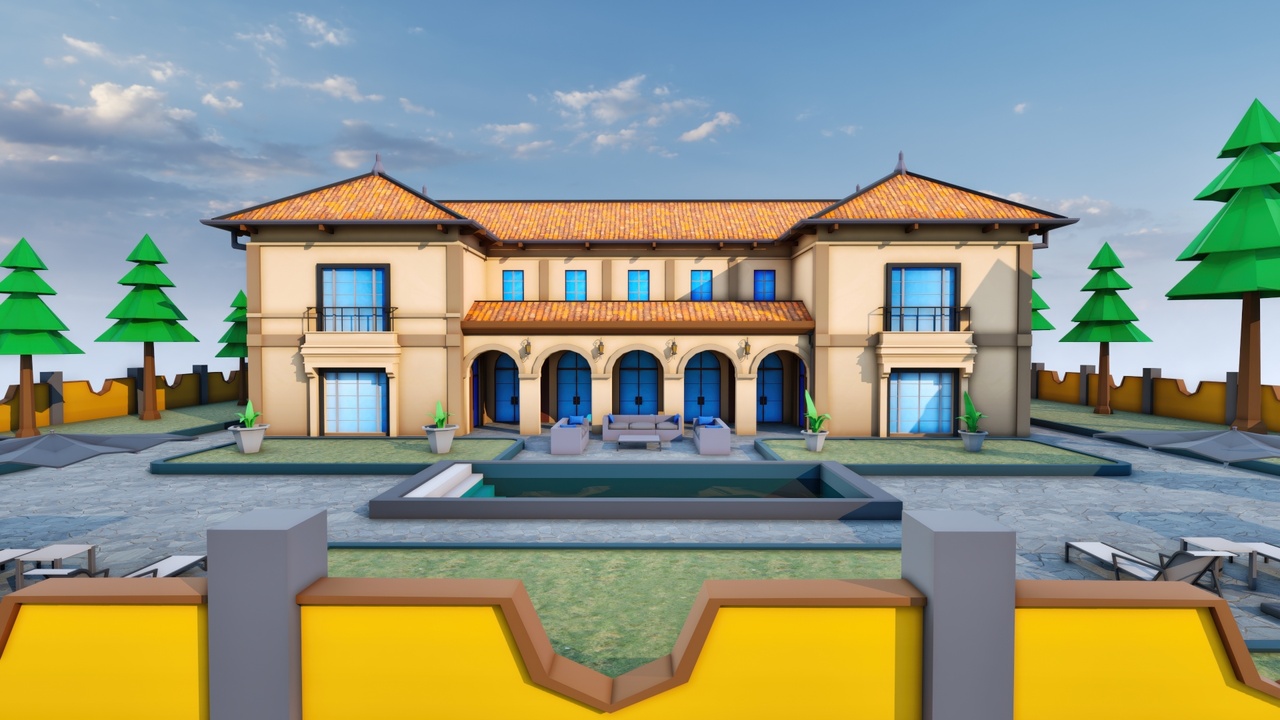 Media 1 for listing Californian Italian Luxury House Mansion Low Poly Vol.1   [Desktop & Mobile]