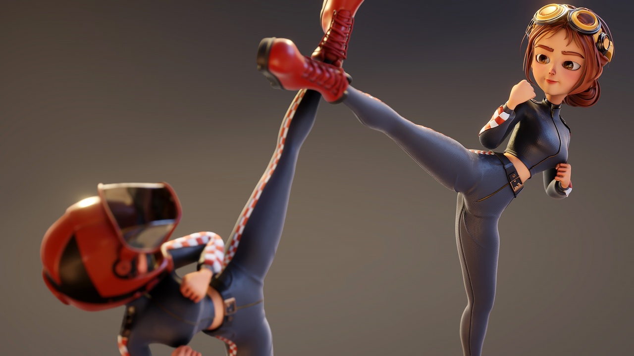 Media 1 for listing Rigged Stylized Racer Girl - Blender