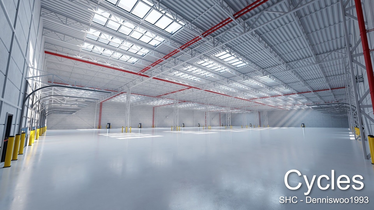 Media 1 for listing Large modern warehouse for Blender Eevee and Cycles