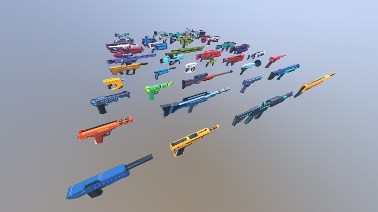 Media 1 for listing Toon SciFi Guns Bundle