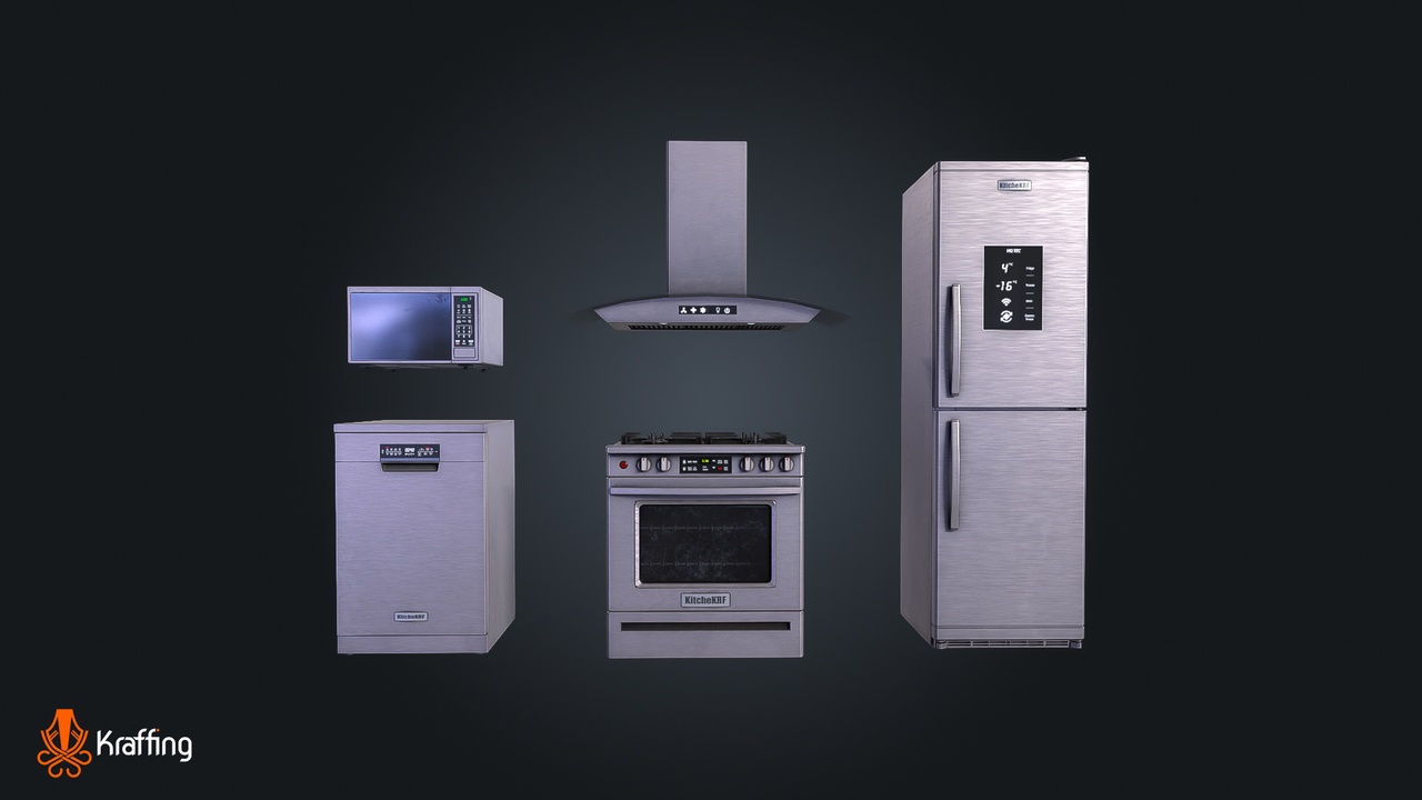Media 1 for listing Kitchen Pack V1 – Kitchen Appliance – Game Ready PBR