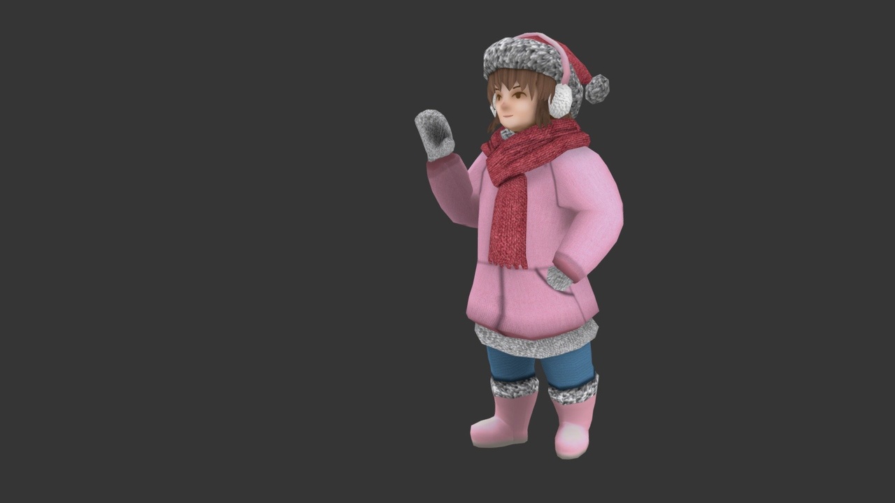 Media 1 for listing Character Winter Girl Lowpoly rigged