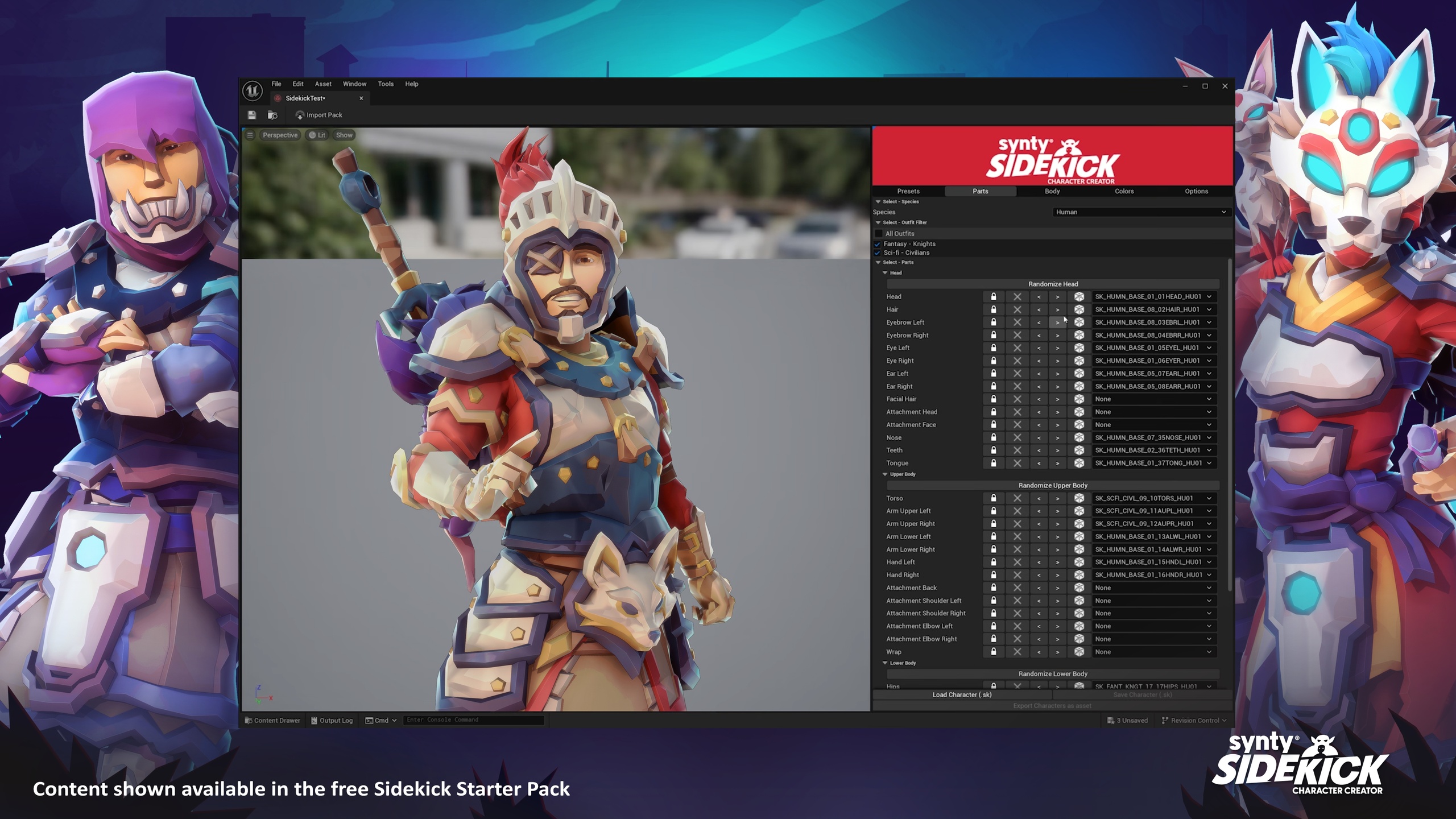 Media 1 for listing Sidekick Modular Character Creator Tool Plugin by Synty