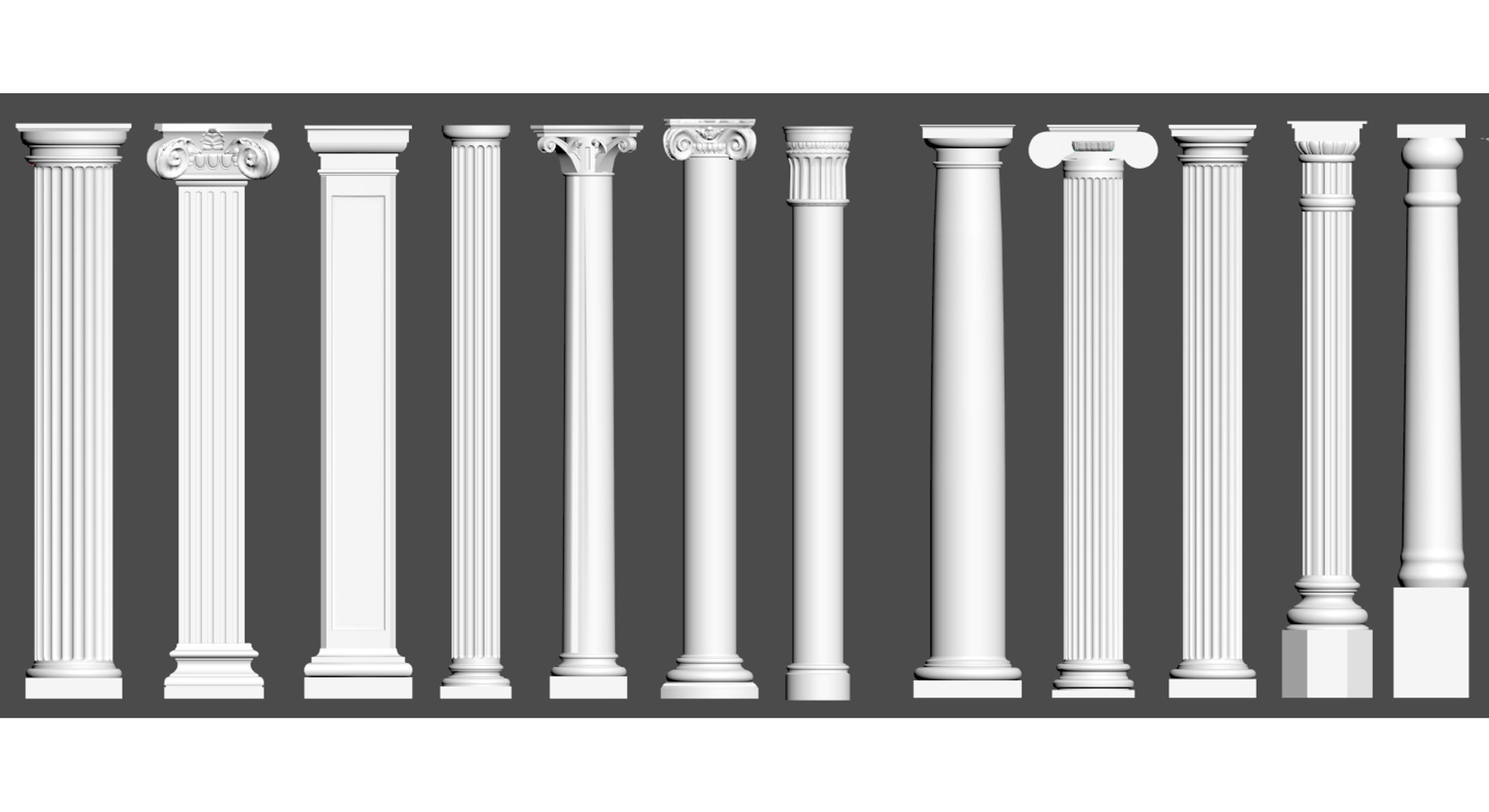 出品Greek, Roman, Ionic, Corinthian, Doric Columns Ultimate Pack - Architectural 3Dのメディア1