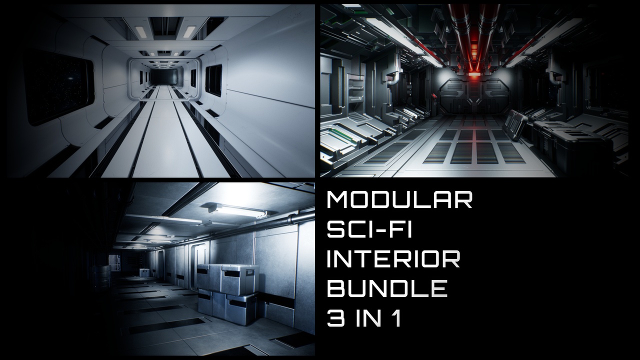 Media 1 for listing Modular Sci-Fi Interior Bundle