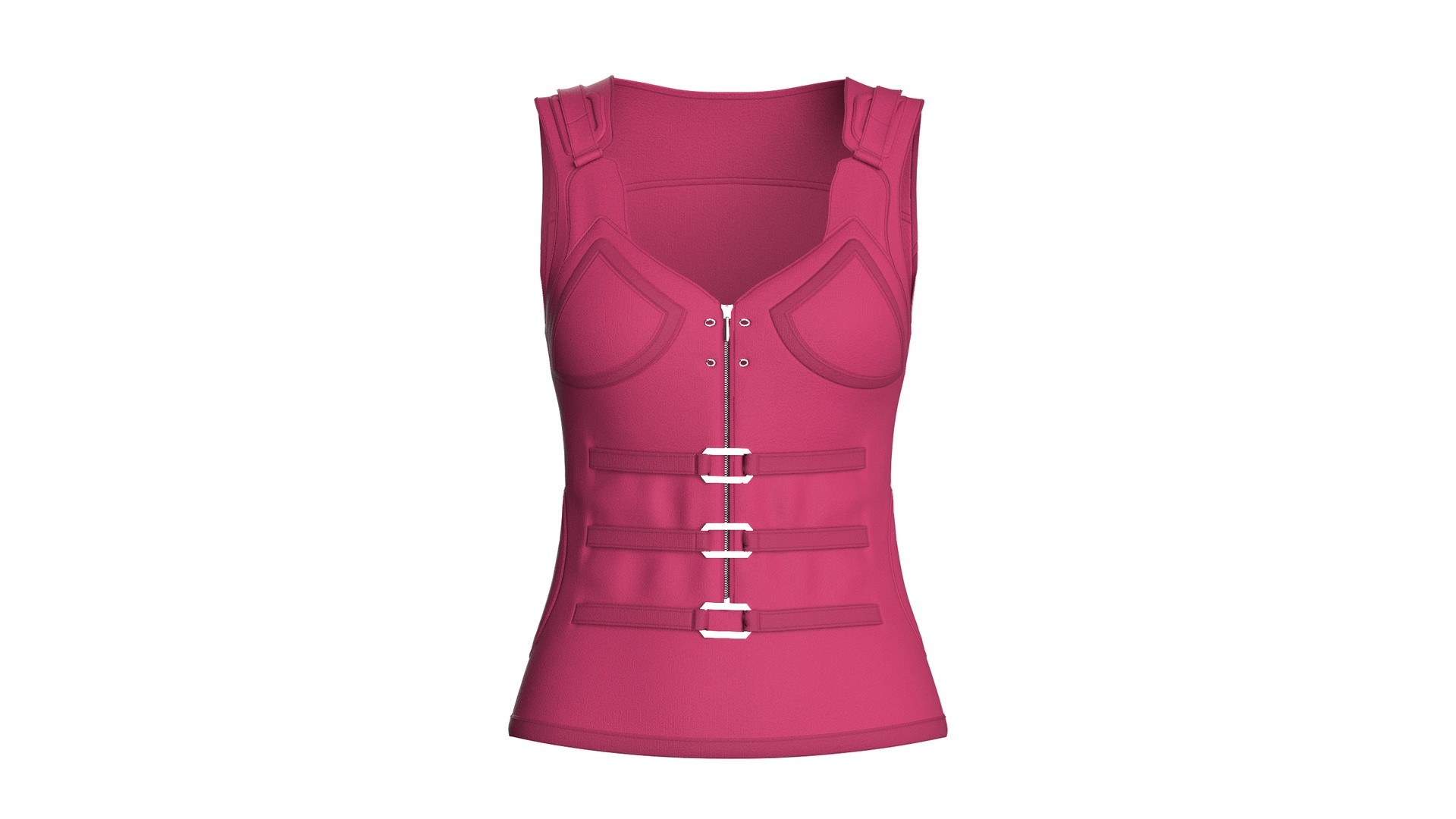 Media 1 for listing Girls Corset Vest With Zipper | High Poly