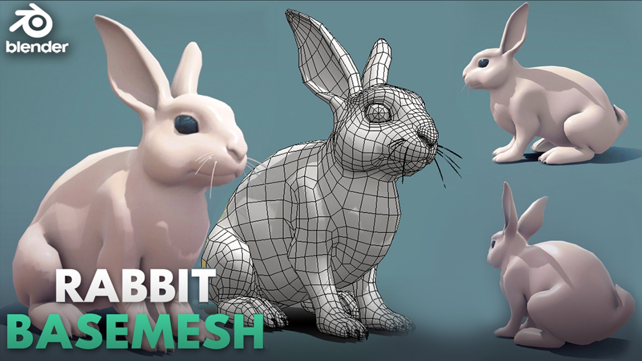 Media 1 for listing Rabbit - Topology + UV Map