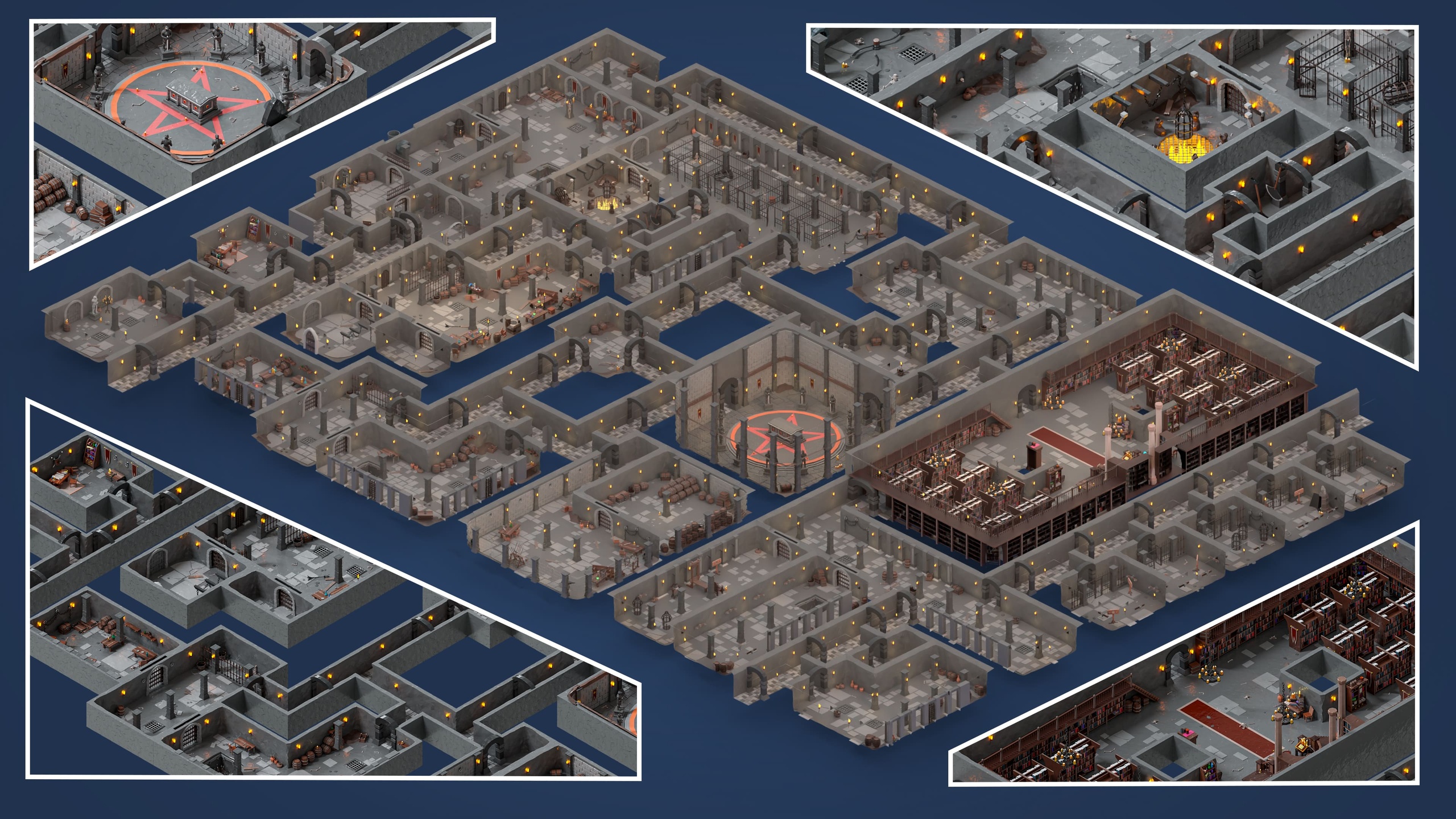 Media 1 for listing Dungeon - Low Poly 3D Models Pack