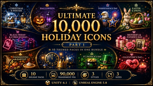 Ultimate 10,000 Holiday Icons — Cobalt Game Assets