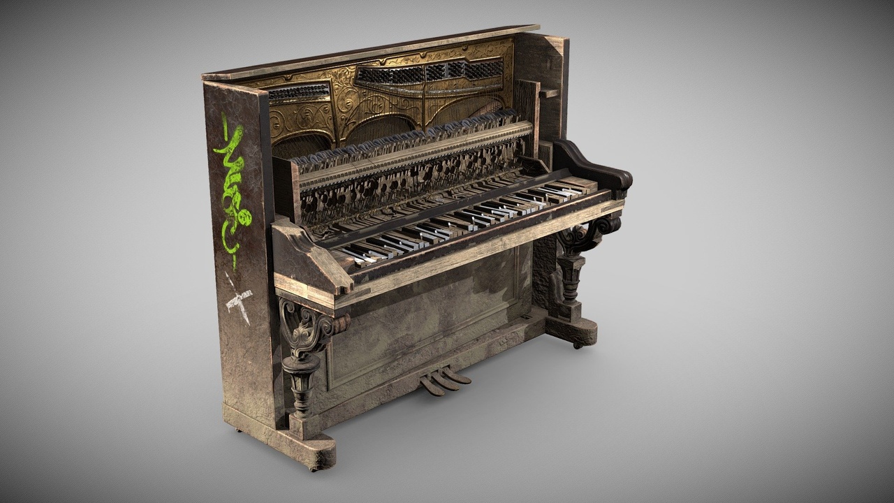 Media 1 for listing Old Broken Piano