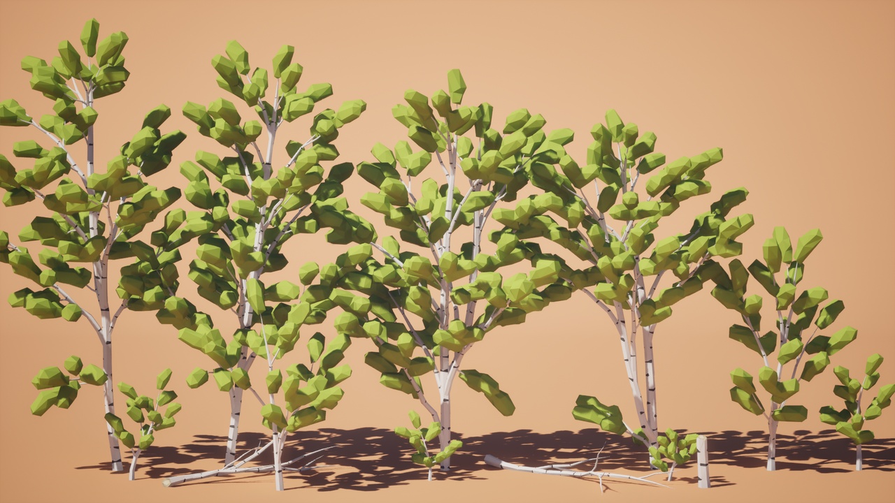 Media 1 for listing Low Poly: Birch Trees