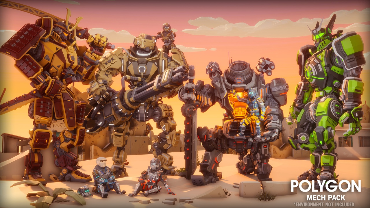 Media 1 for listing POLYGON - Mech Pack - Low Poly Characters and Modular Mechs