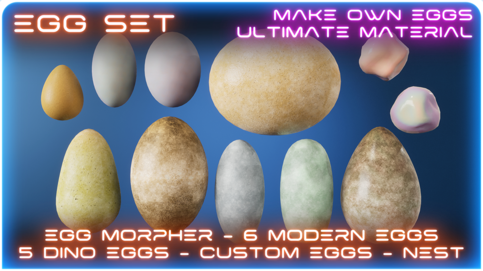 Builderegg Egg Set with custom egg builder, modern eggs, dino eggs, ultimate ...