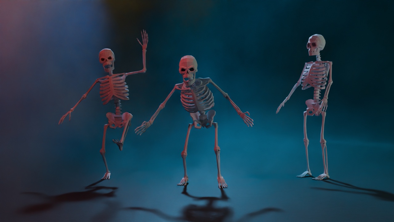 Media 1 for listing Skeleton low-poly stylized