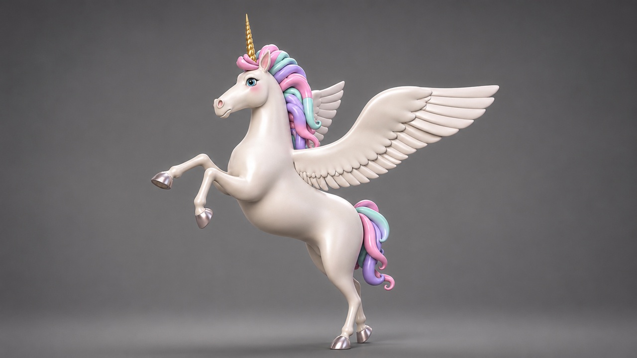 Media 1 for listing Stylized Pegasus Unicorn Low Poly PBR