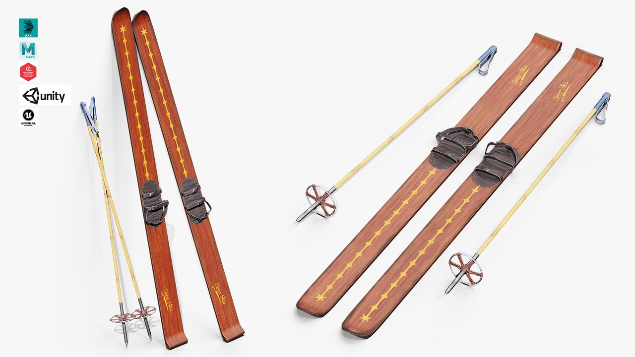 Media 1 for listing Wooden Skis