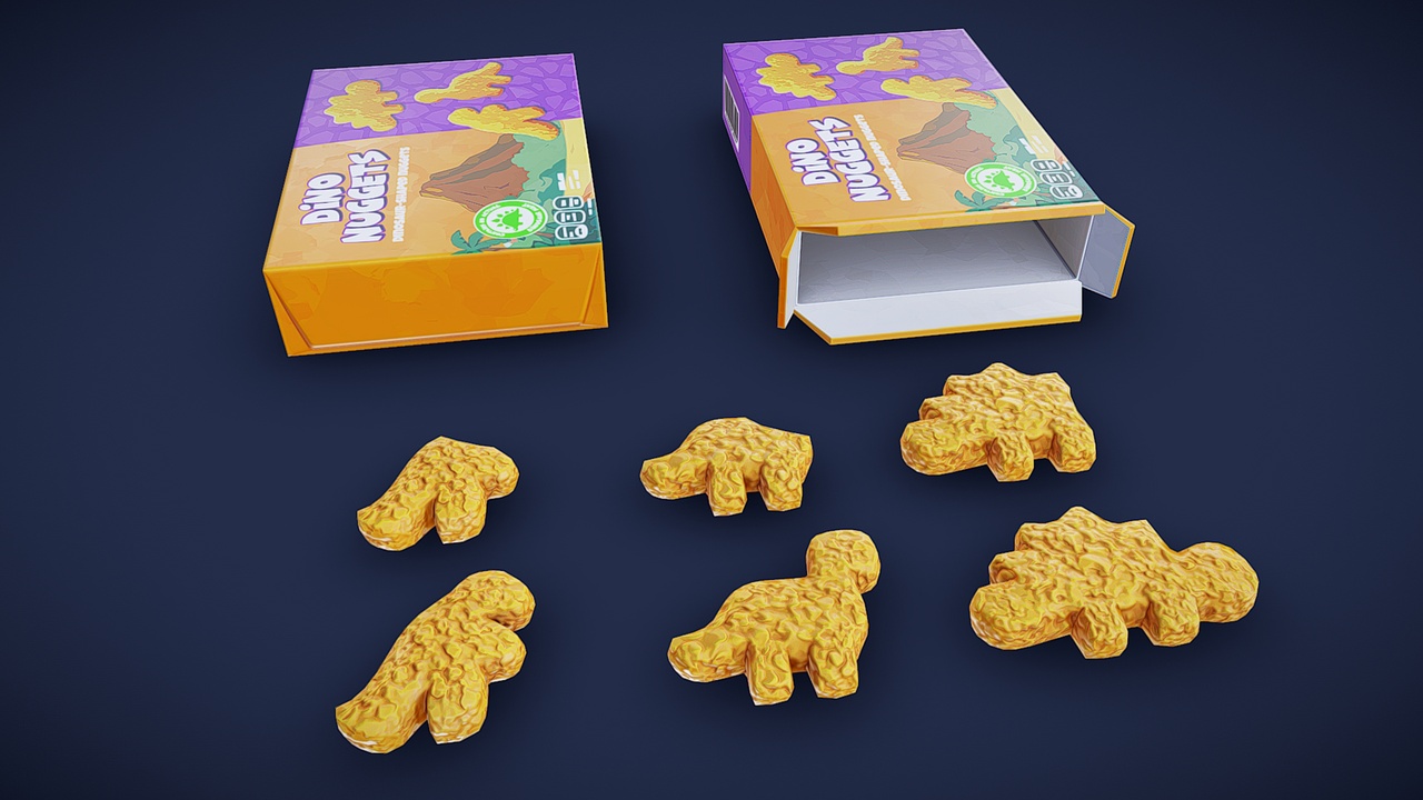 Media 1 for listing Stylized Dino Nuggets - Game Ready