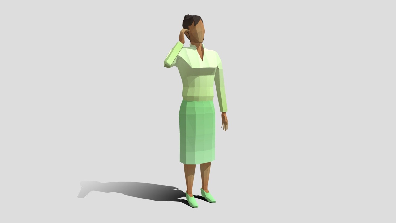 Media 1 for listing Business Female_3_ Low Poly Style
