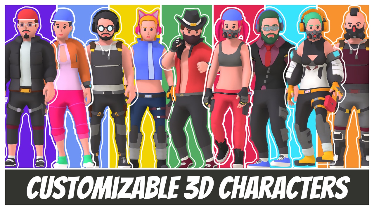 Media 1 for listing Customizable 3D Cyberpunk Characters