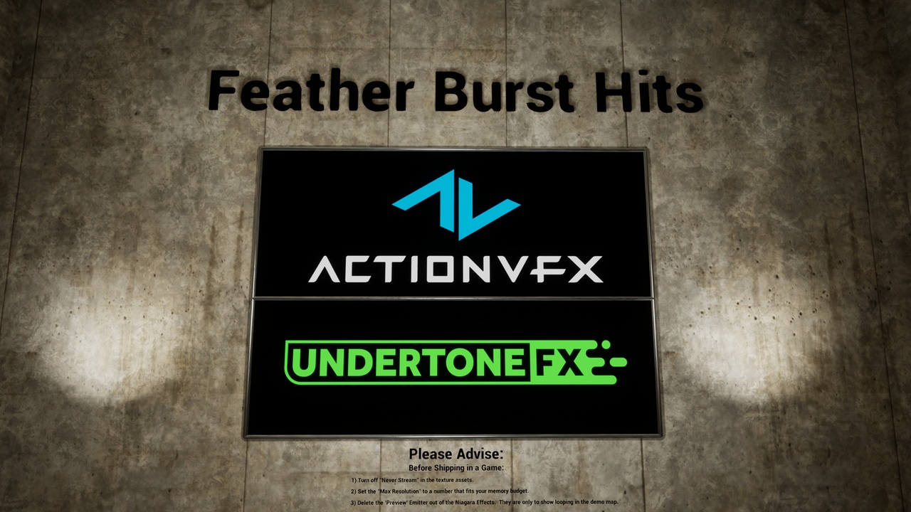 Media 1 for listing Feather Burst Hits - VFX Footage by ActionVFX and Undertone FX, Inc.