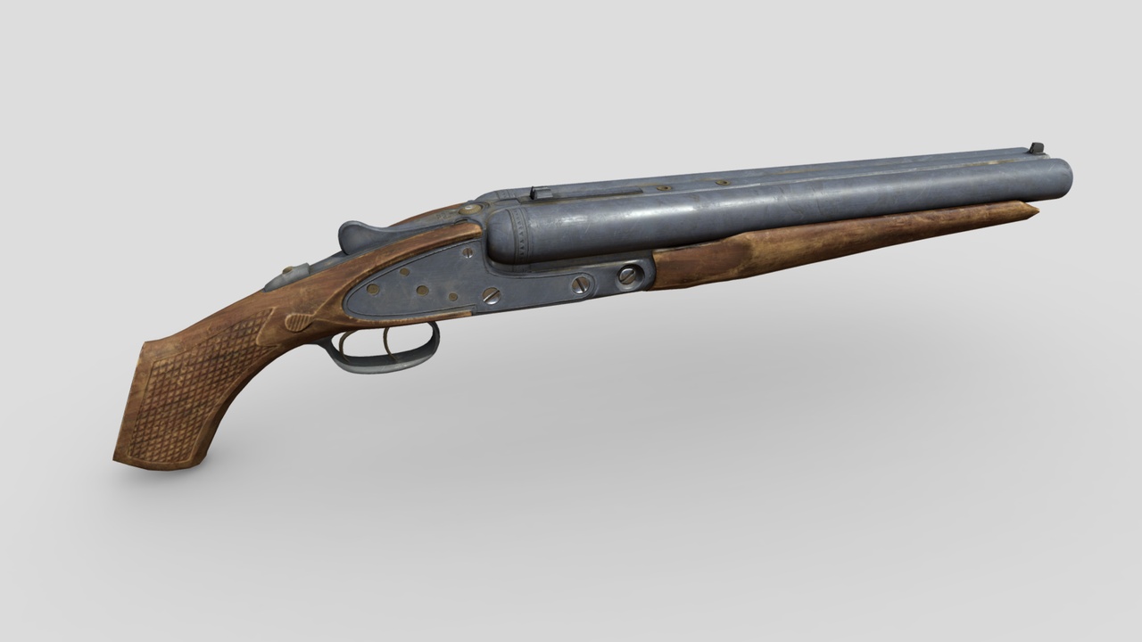 Media 1 for listing Sawed Off Shotgun - Double Barreled - High Poly