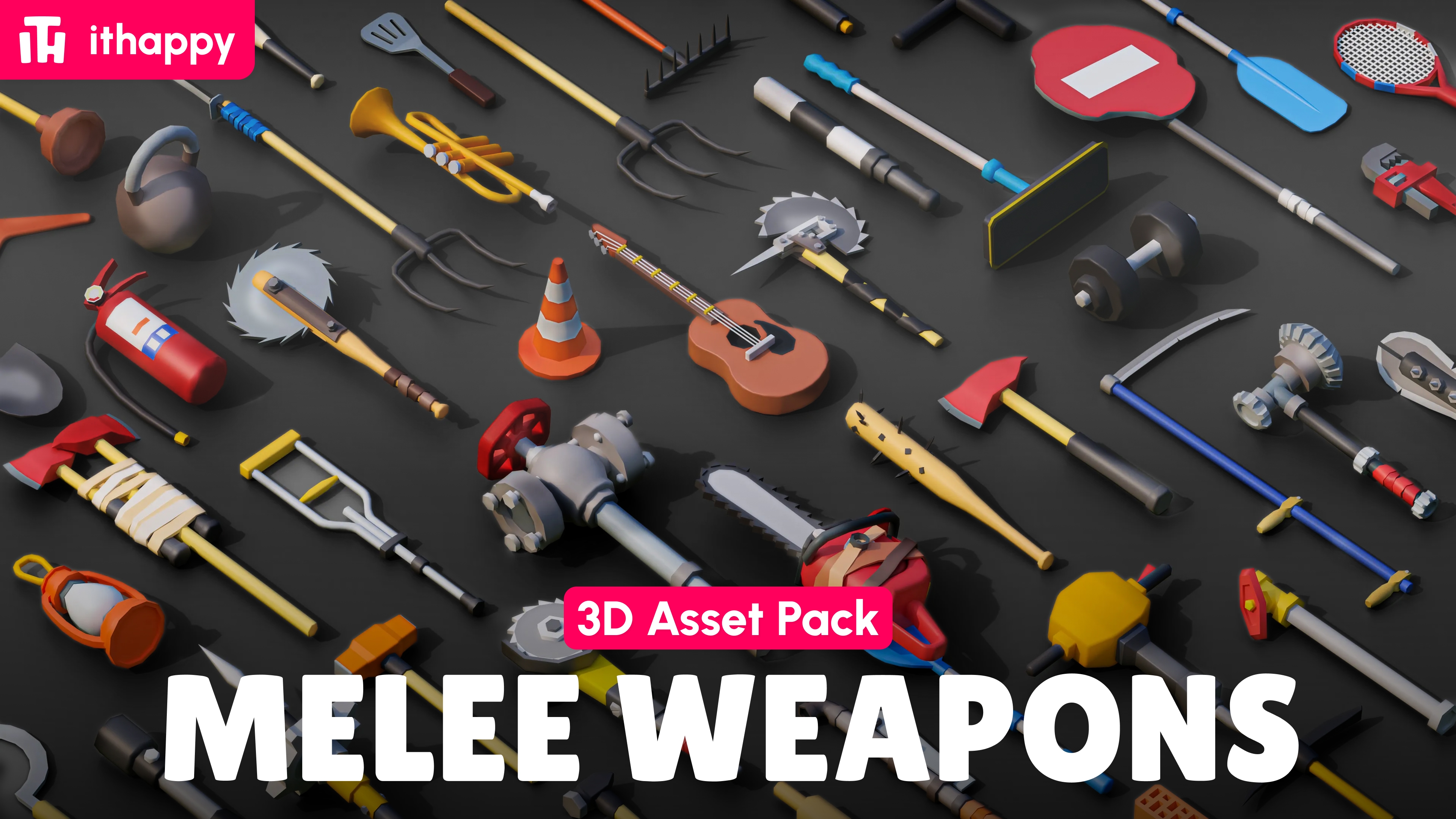 Melee Weapons - Low Poly 3D Models Pack | Fab