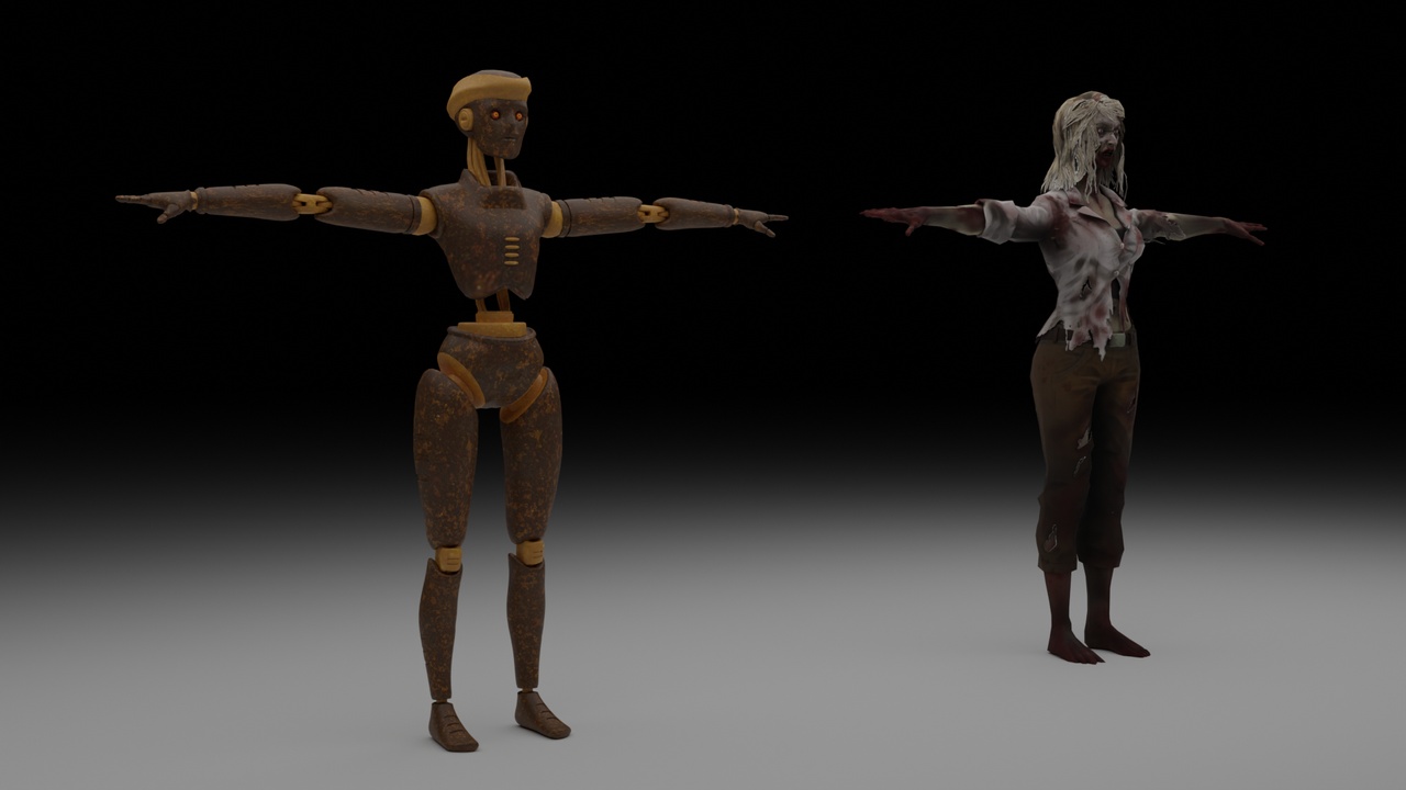 Media 1 for listing Robot & Zombie Character Pack – Stylized Sci-Fi Undead & Machines