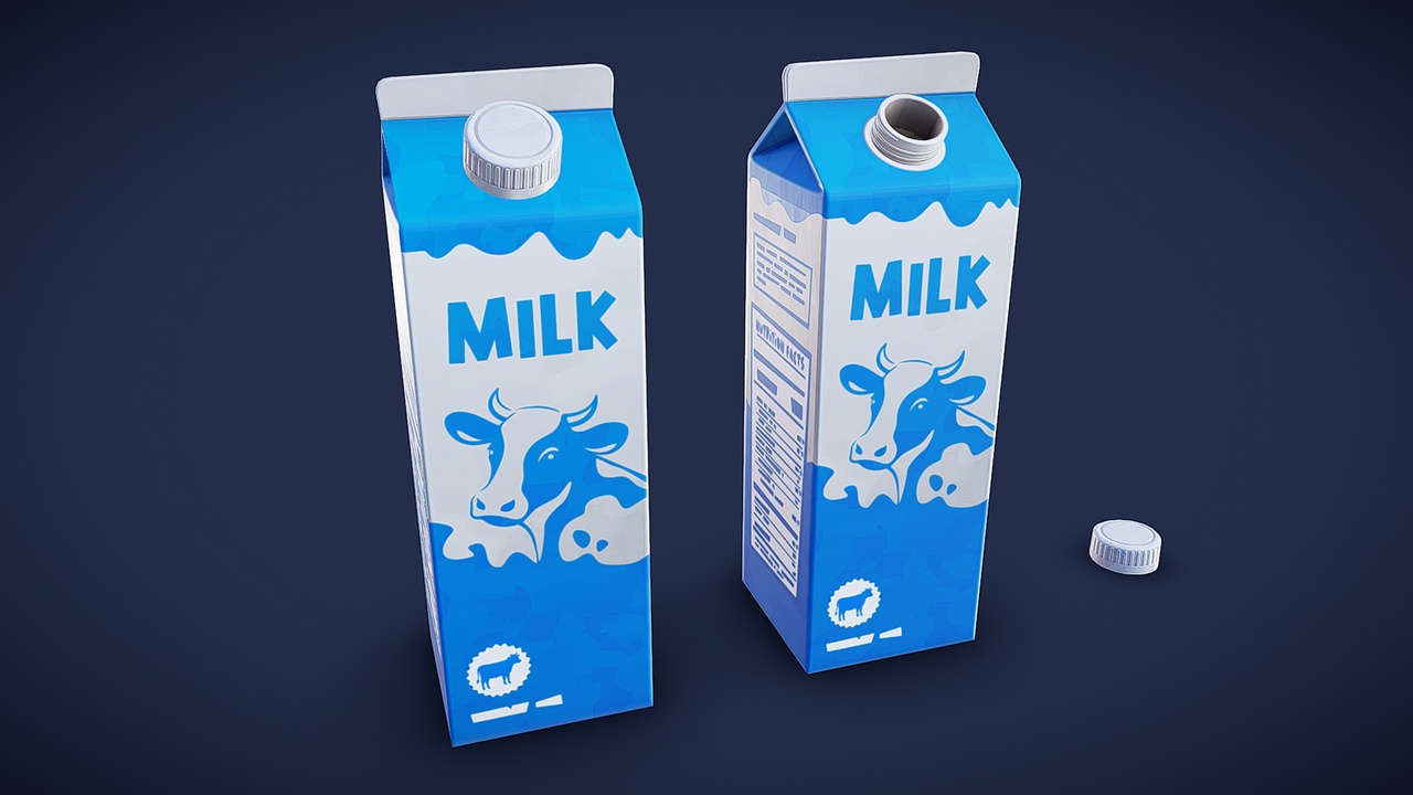 Media 1 for listing Stylized Milk Carton - Game Ready