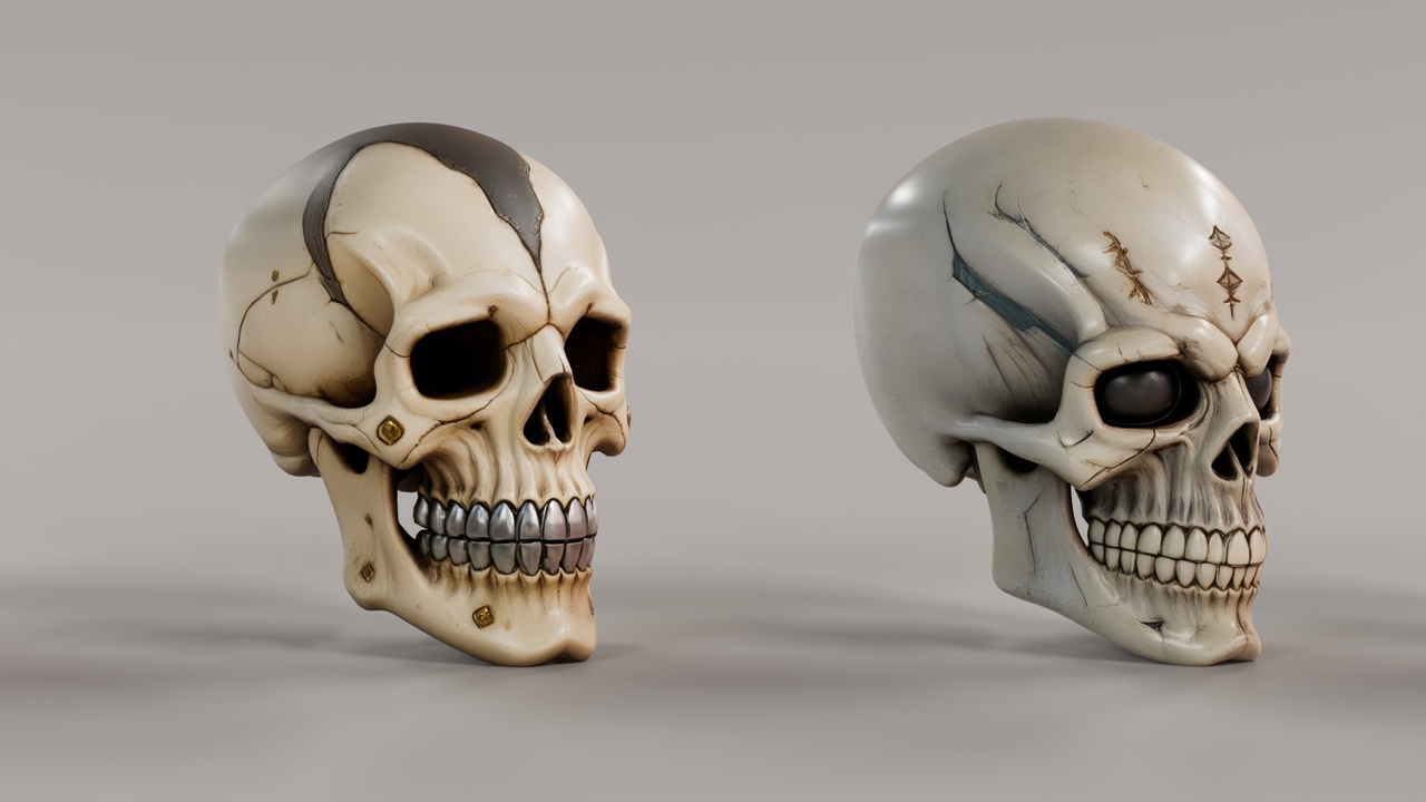 Media 1 for listing Cyber Skulls Pack – 11 Stylized PBR Game-Ready Skull Assets
