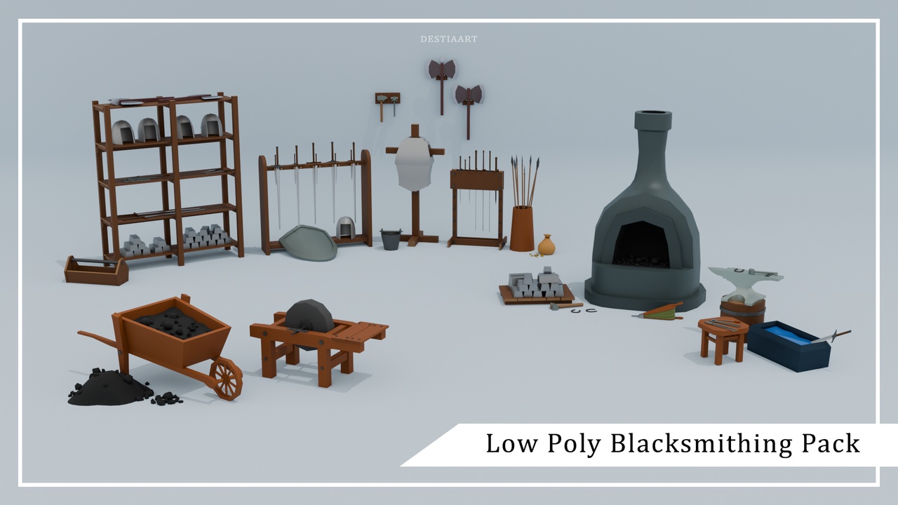 Media 1 for listing Low Poly Blacksmithing Pack