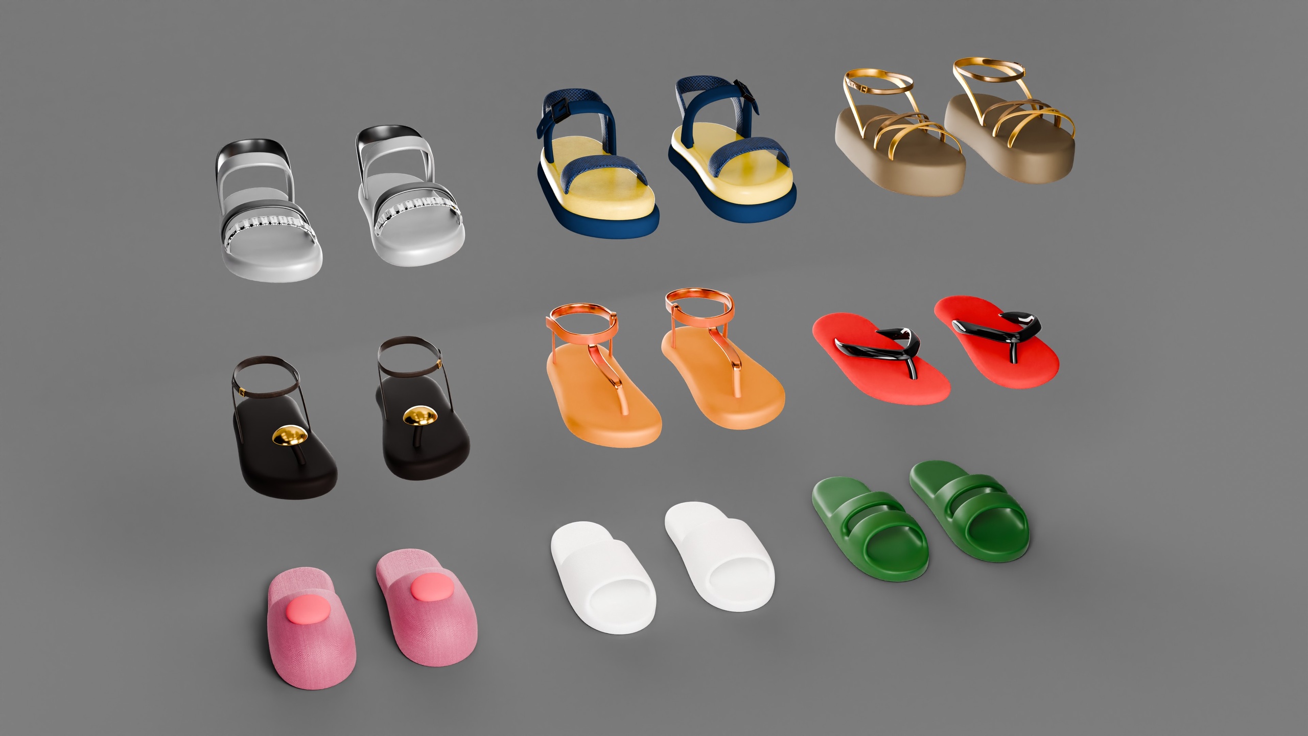 Media 1 for listing Female Sandals and Slides 3D Pack