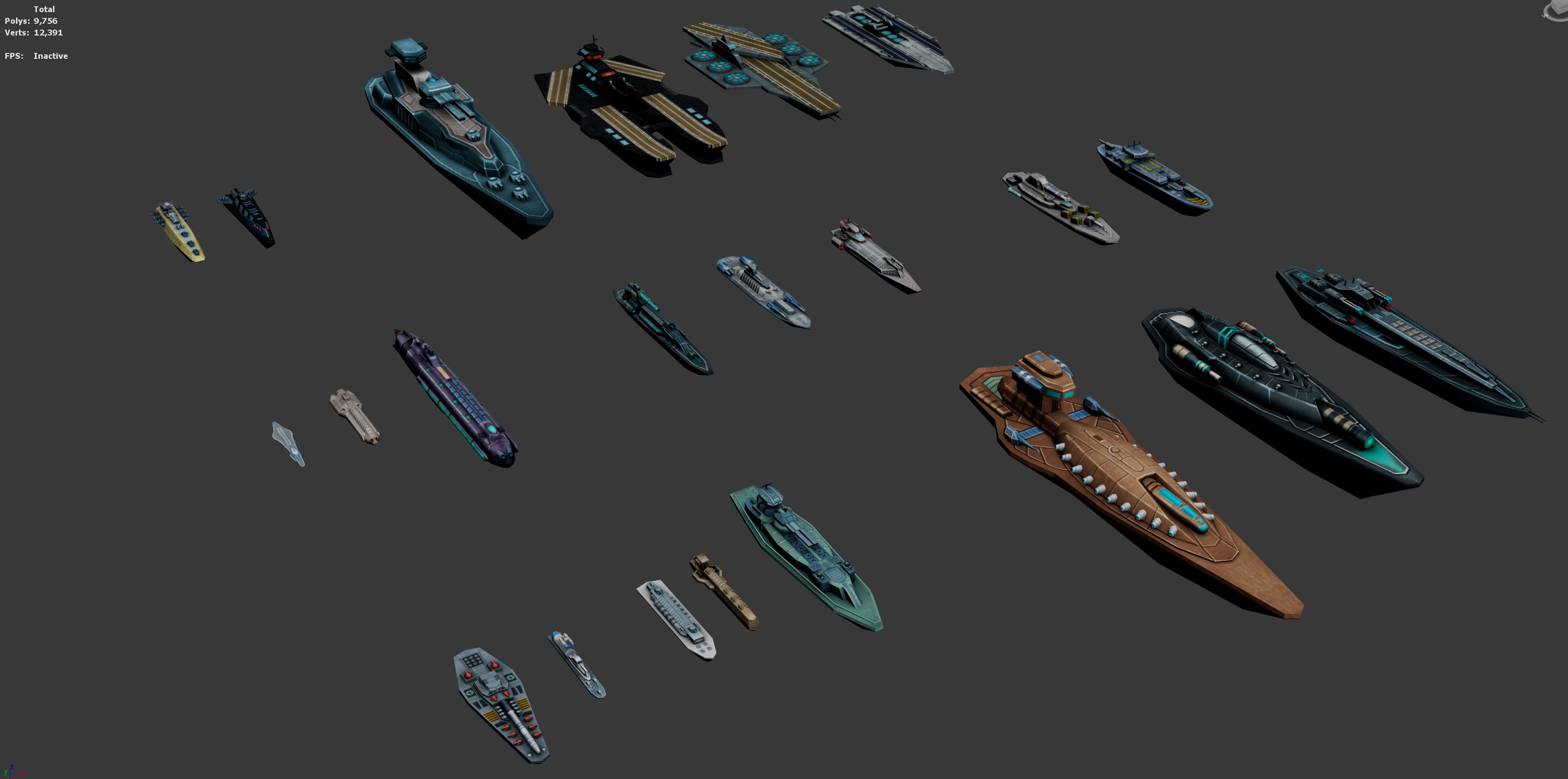 Media 1 for listing Ultra-Low-Poly Sci-Fi War Ship Fleet — Mobile-Ready Pack (20+ Models)