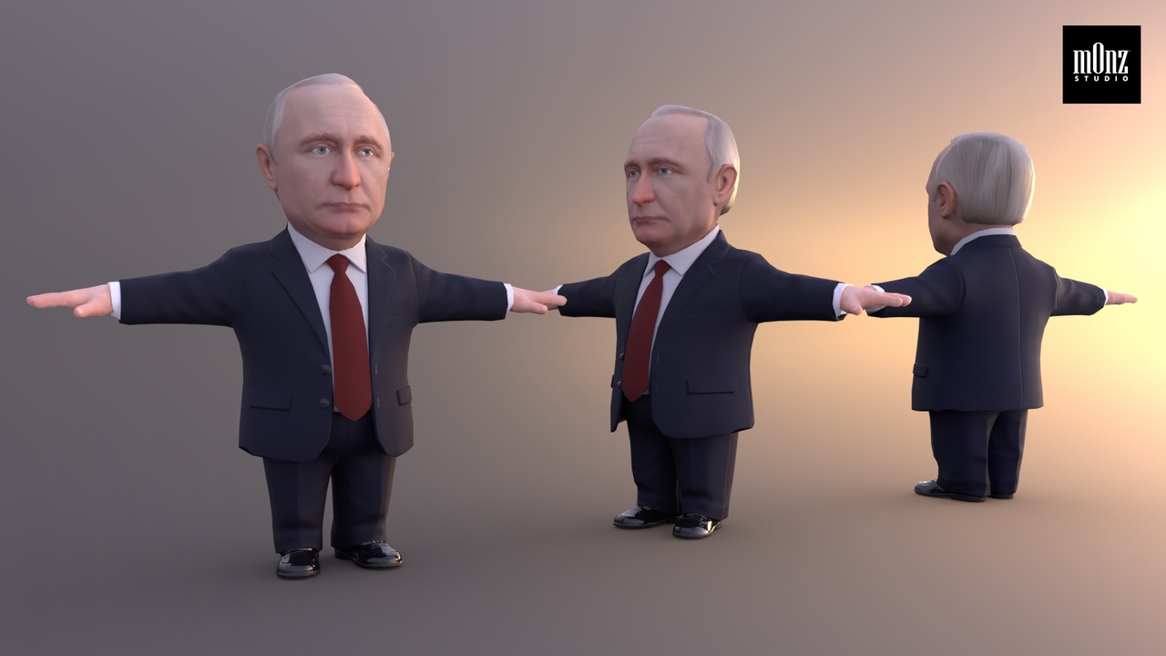 Vladimir Putin Chibi - 3D model by mOnzStudio [985ca45] - Sketchfab