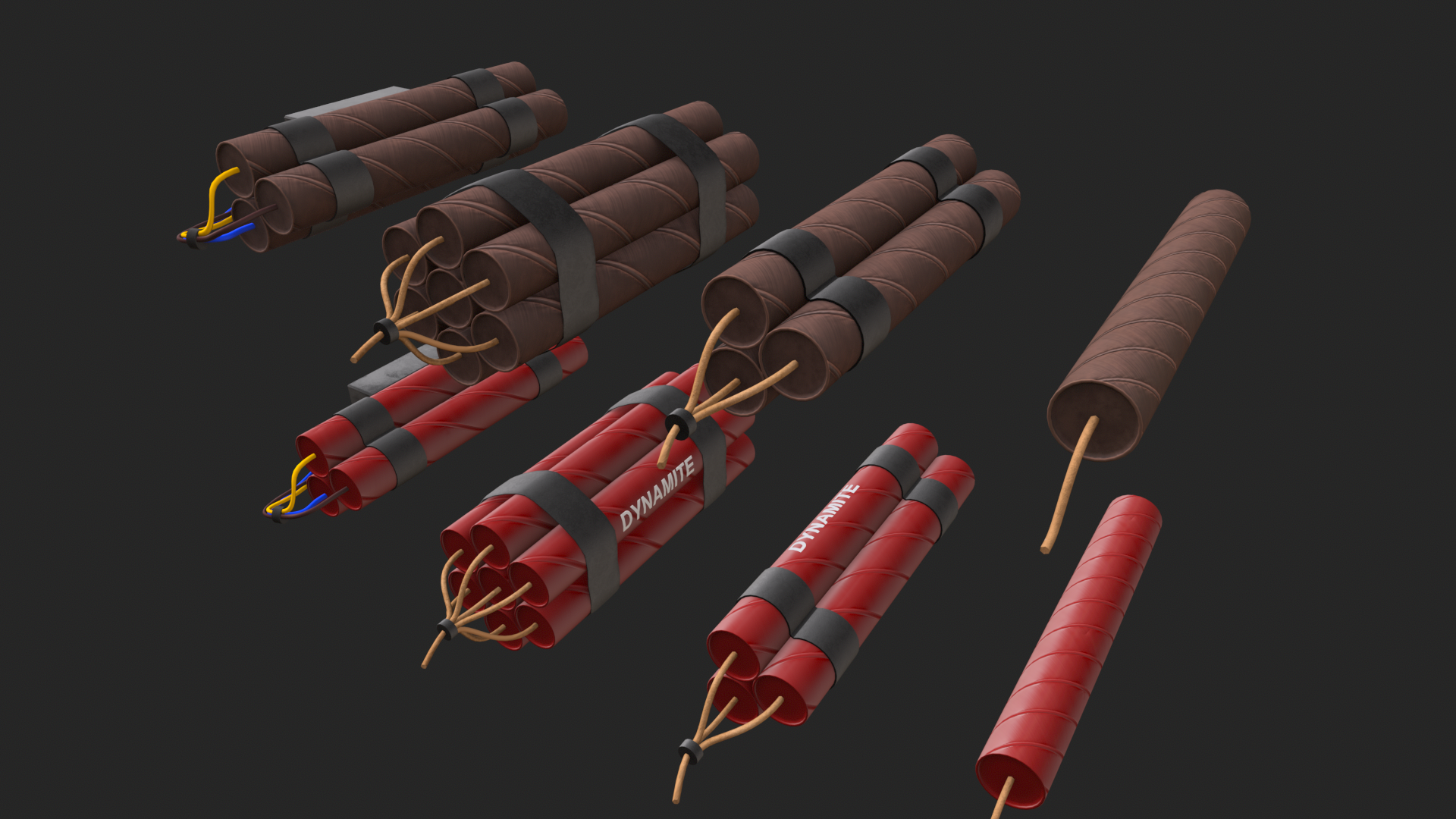 Mini Dynamite Explosives Modular Dynamite Pack - Game Ready Explosive | Fab