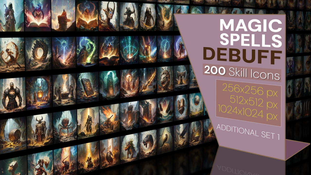 商品 200 additional magical spell icons themed around - Debuff. Pack 1 的媒体 1