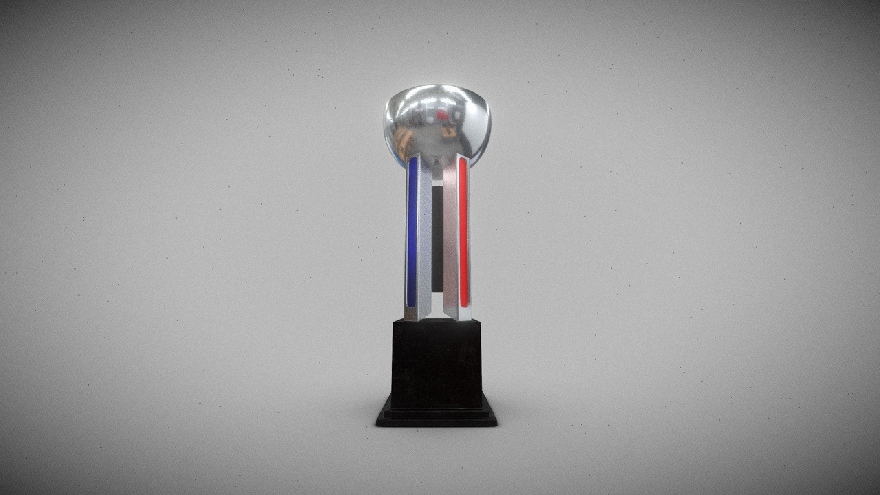 Media 1 for listing Modern Chrome Trophy with Color Accents - Stylized Award (PBR Ready)
