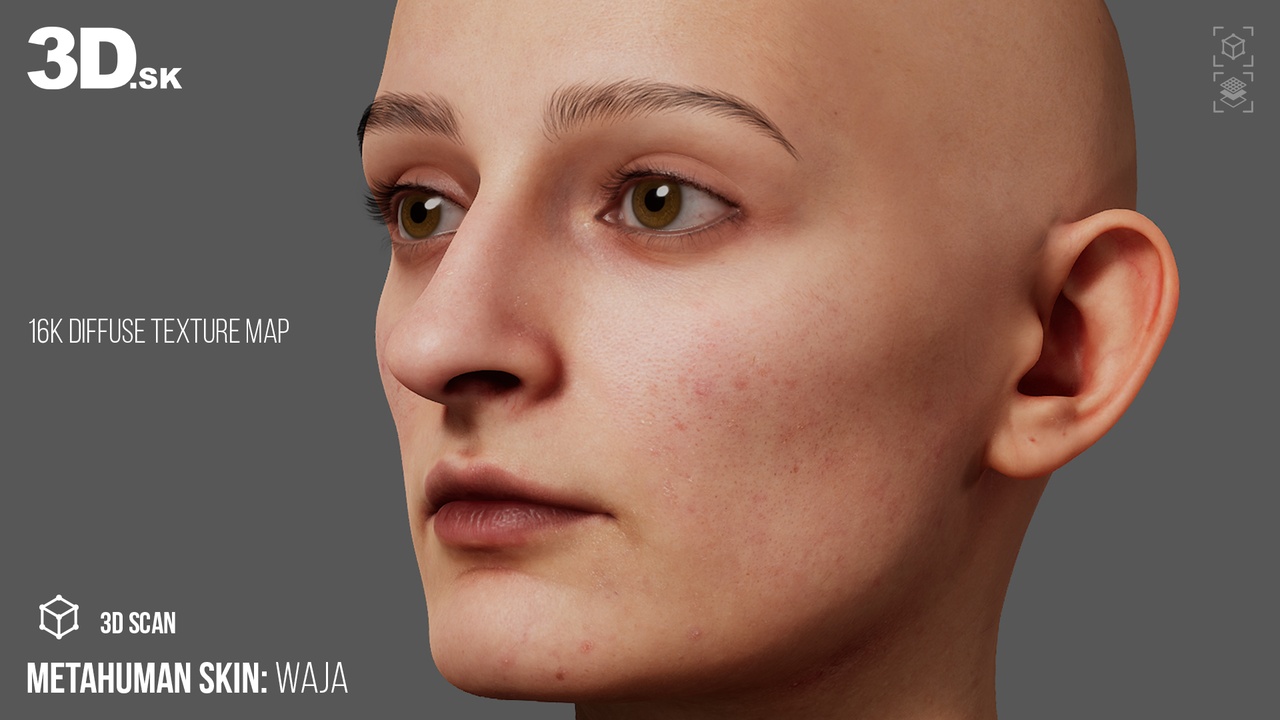 Media 1 for listing 16K MetaHuman Male Identity Texture + RAW Head Scan (Waja)