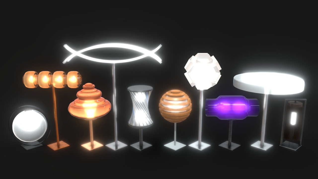 Media 1 for listing Modern floor lamps - low poly