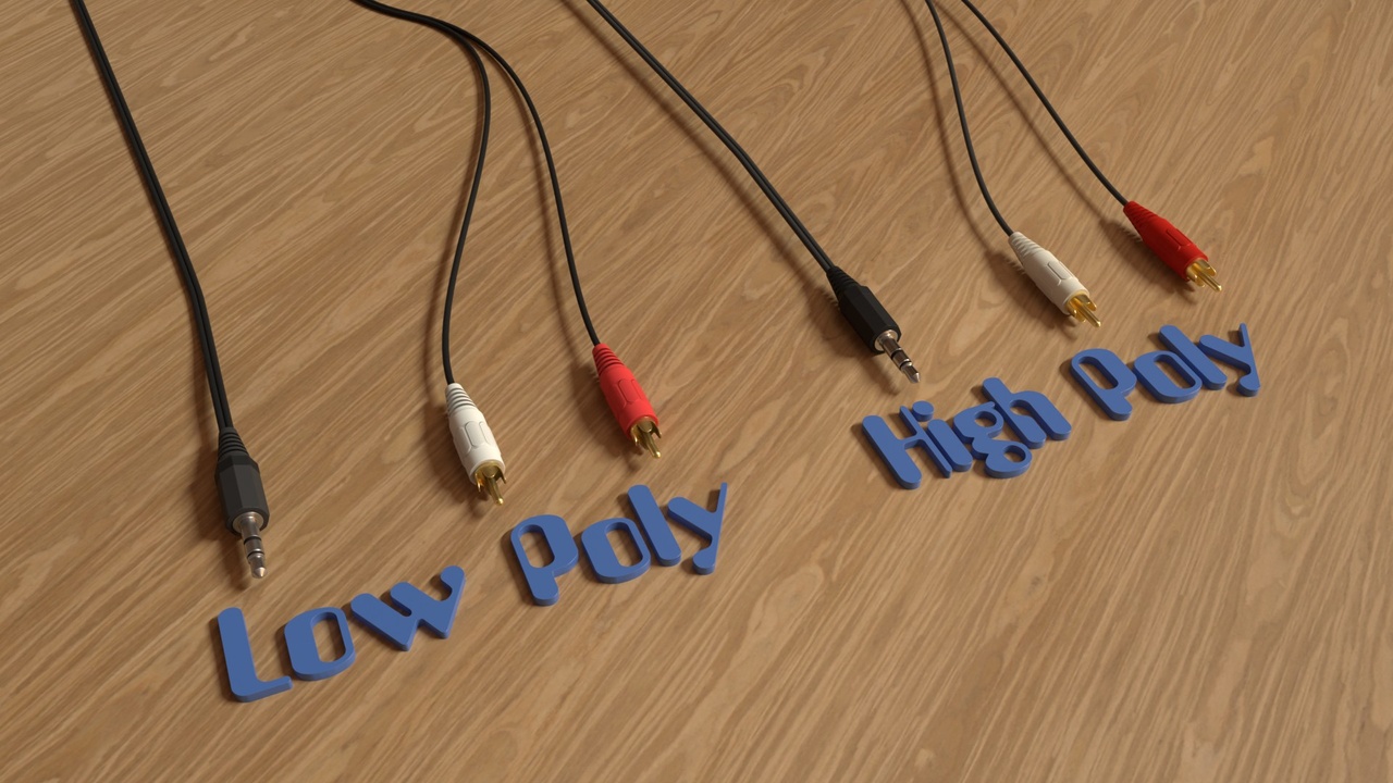 Media 1 for listing Audio Cable – 3.5 mm Stereo Jack to RCA (Cinch) | Blender Asset