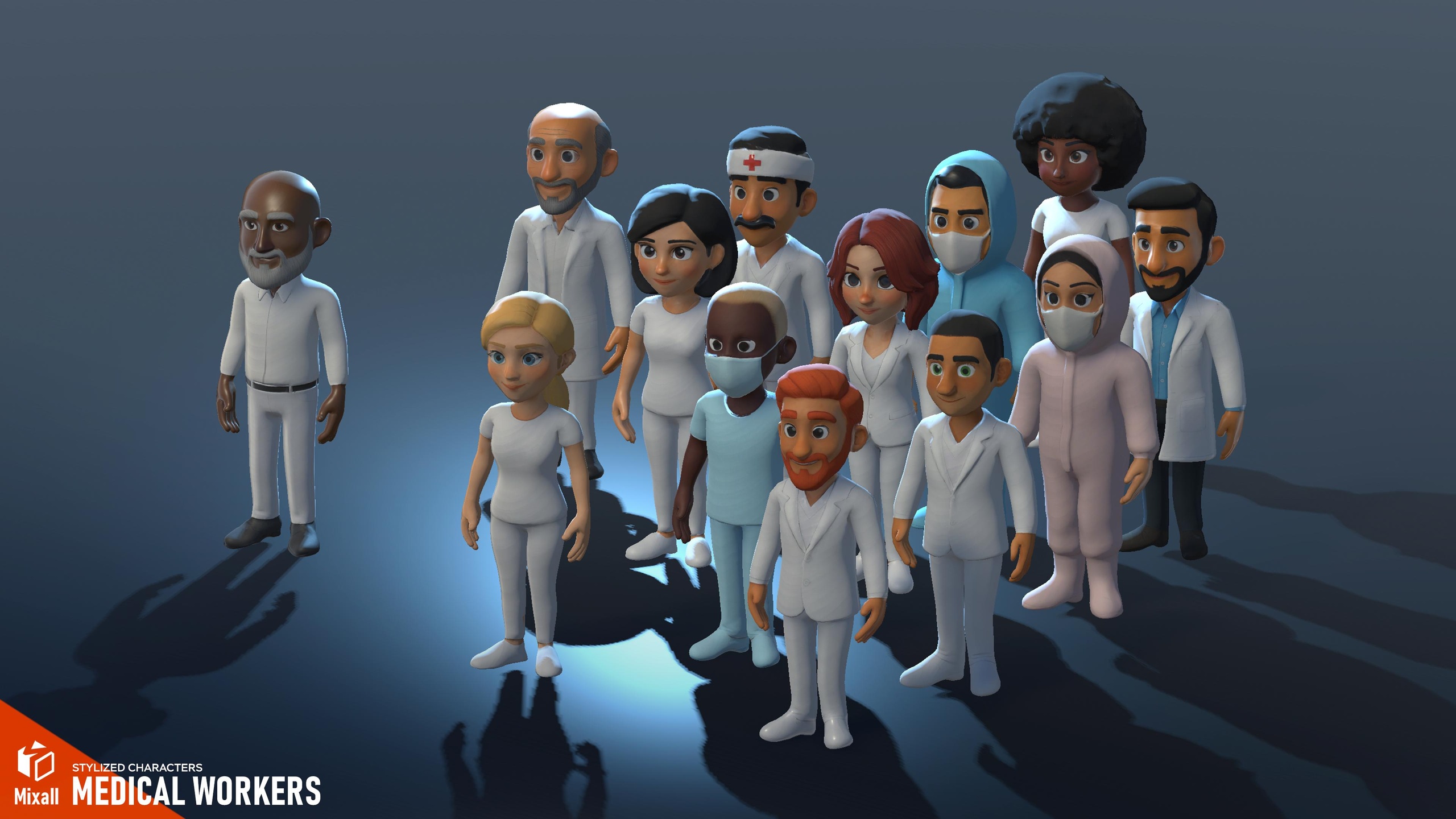 Media 1 for listing Medical workers - stylized characters