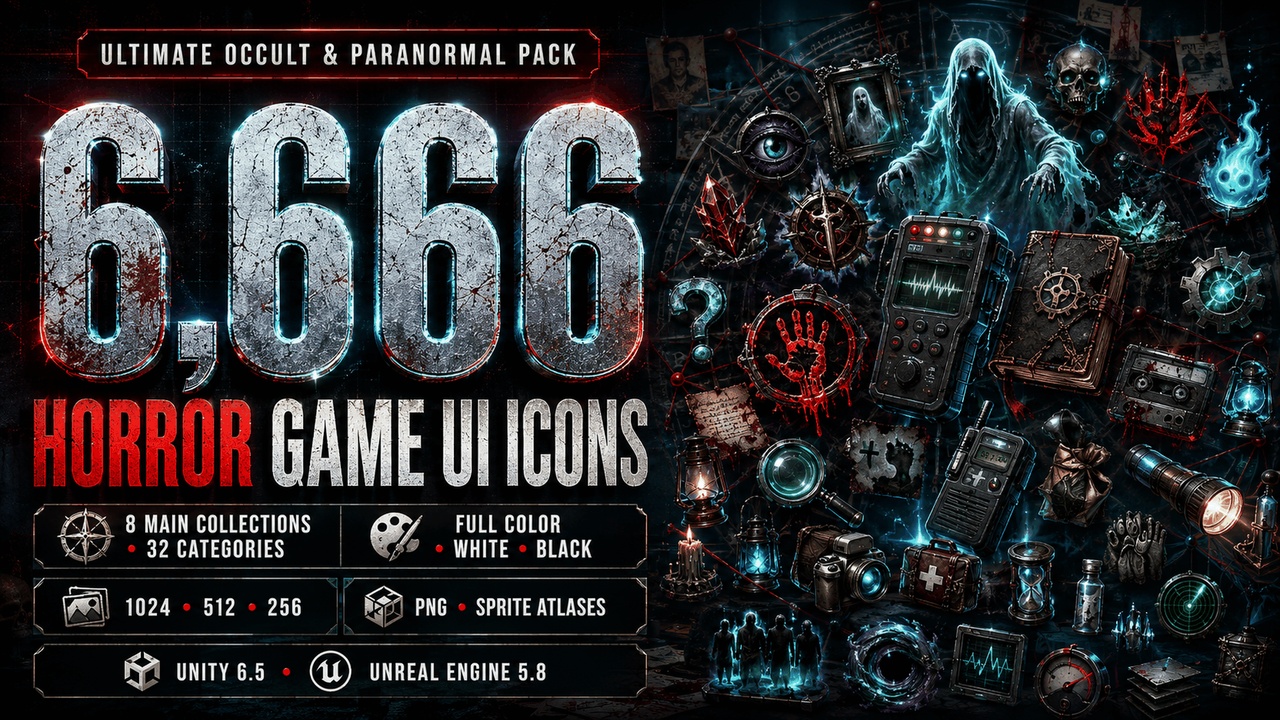 Media 1 for listing 6666 Horror, Occult & Paranormal Investigation Icons Mega Pack
