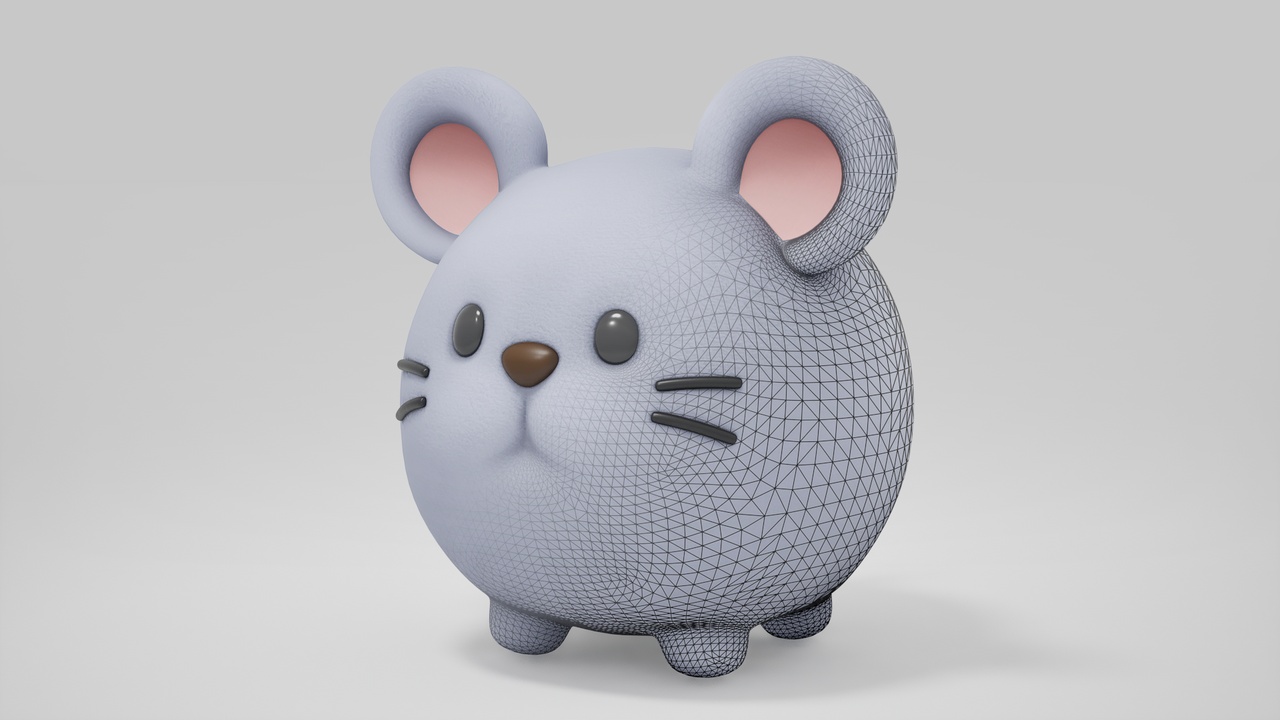 Media 1 for listing Balloon-style 3D Character-Rat – Game Ready with Animations & UV Mapping