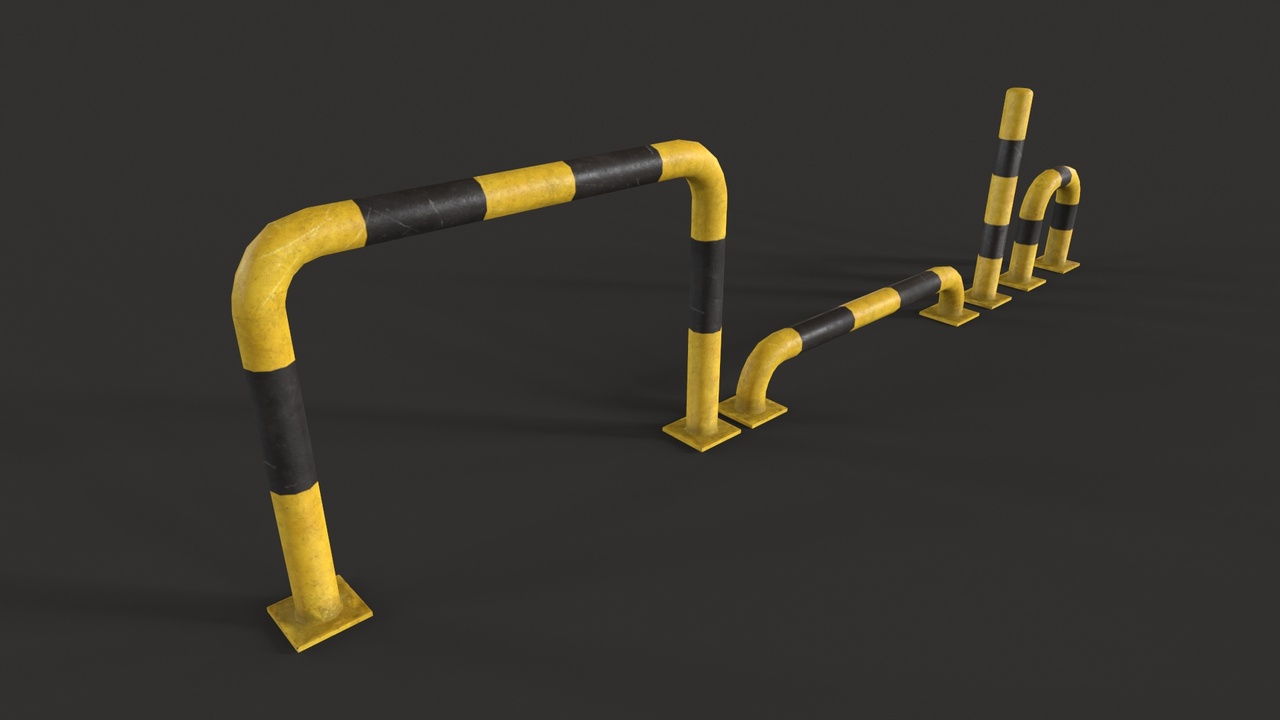Media 1 for listing Protection Barrier parking barricade Low poly Game Ready