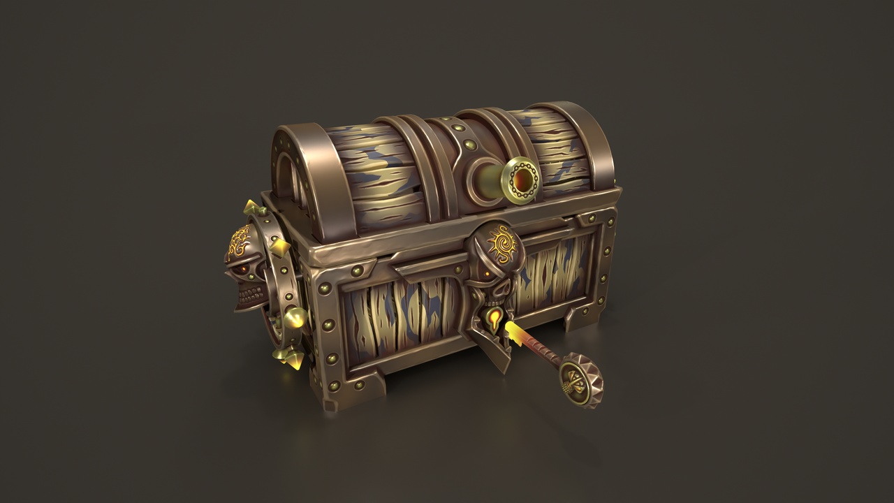 Media 1 for listing Stylized Animated Pirate Chest Rudder