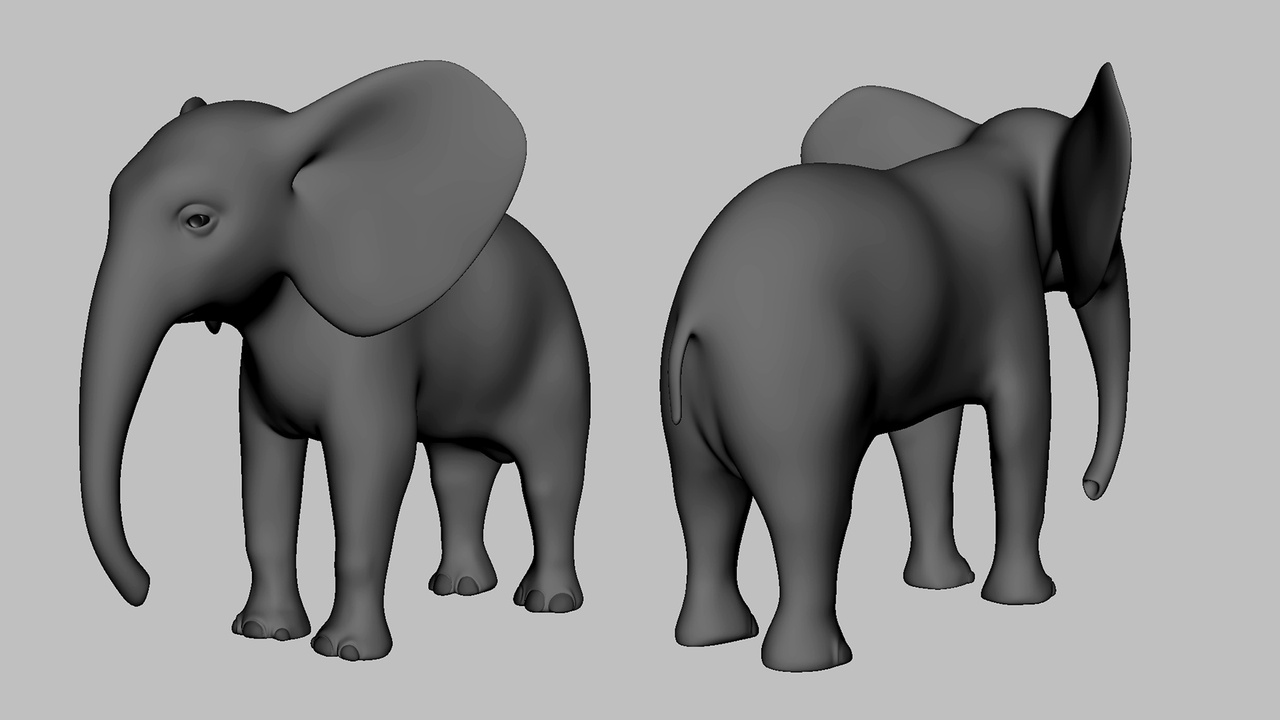 Media 1 for listing Elephant Baby  - Topology + UV Map
